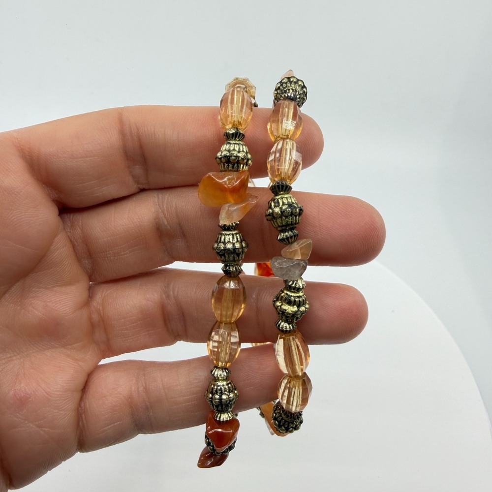 Boho Layered Bead Bracelet with Earthy Gemstones - Statement Jewelry Gift
